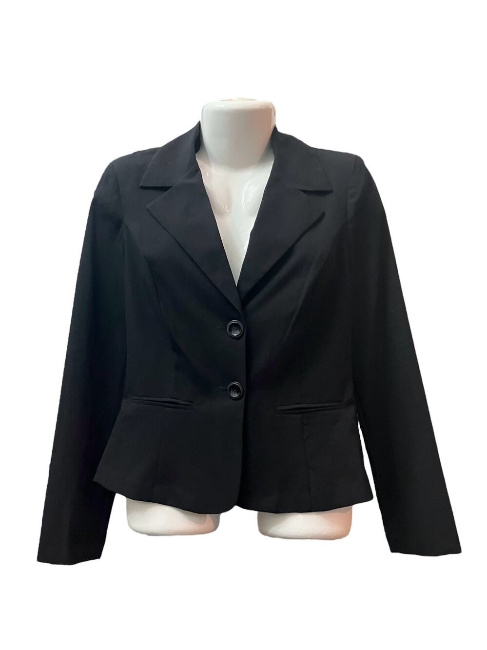 I.N. Studio Women's Black 2-Button Front Long-Sleeve Blazer Jacket Career SZ M